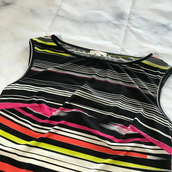 Trina by Trina Turk Black Neon Stripe Sheath Dress - Picture 4 of 8